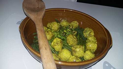 Haricots verts au boulettes a l'indienne