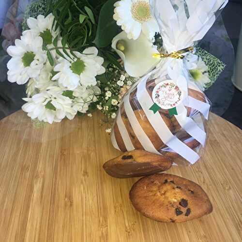 Madeleines a la farine de châtaigne et aux pépites de chocolat