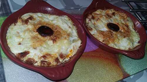 Petits gratins de chair de courgettes a la ricotta et au chorizo