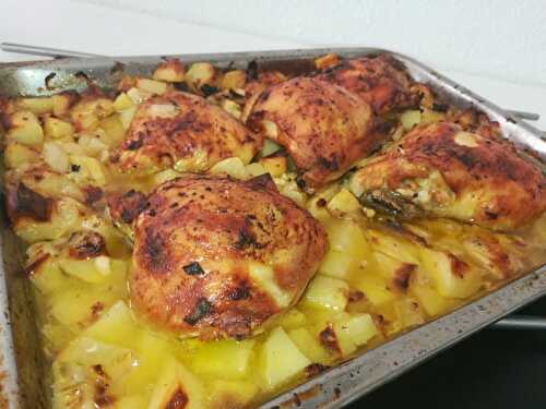 Pommes de terres et poulet rôtis a la truffes