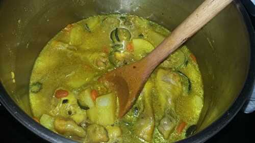 Poulet et légumes au lait de coco et au curry - Notre amour de cuisine 