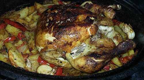 Poulet rôti a l'huile d'argan aux petits légumes