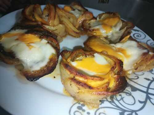 Roses de pommes de terre au jambon fromage