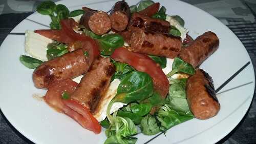 Salade mâche a la merguez