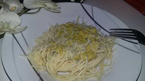 Spaghettis a la crème de thon et curry