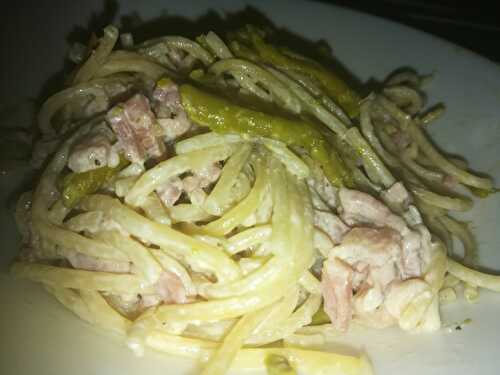 Spaghettis carbonara au asperges