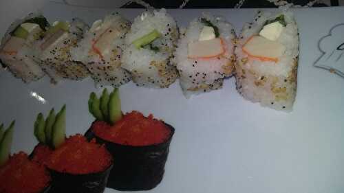 Sushis makis sans feuilles d'algues