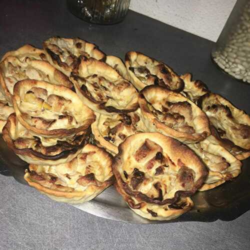 Tartelettes a la fondu de poireaux et a la dinde