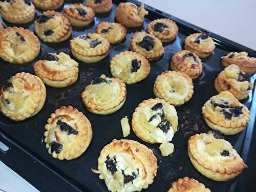 Tartelettes feuilletés pommes boudins noirs