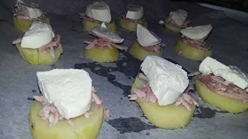 Tartines de pommes de terre jambon mozzarella