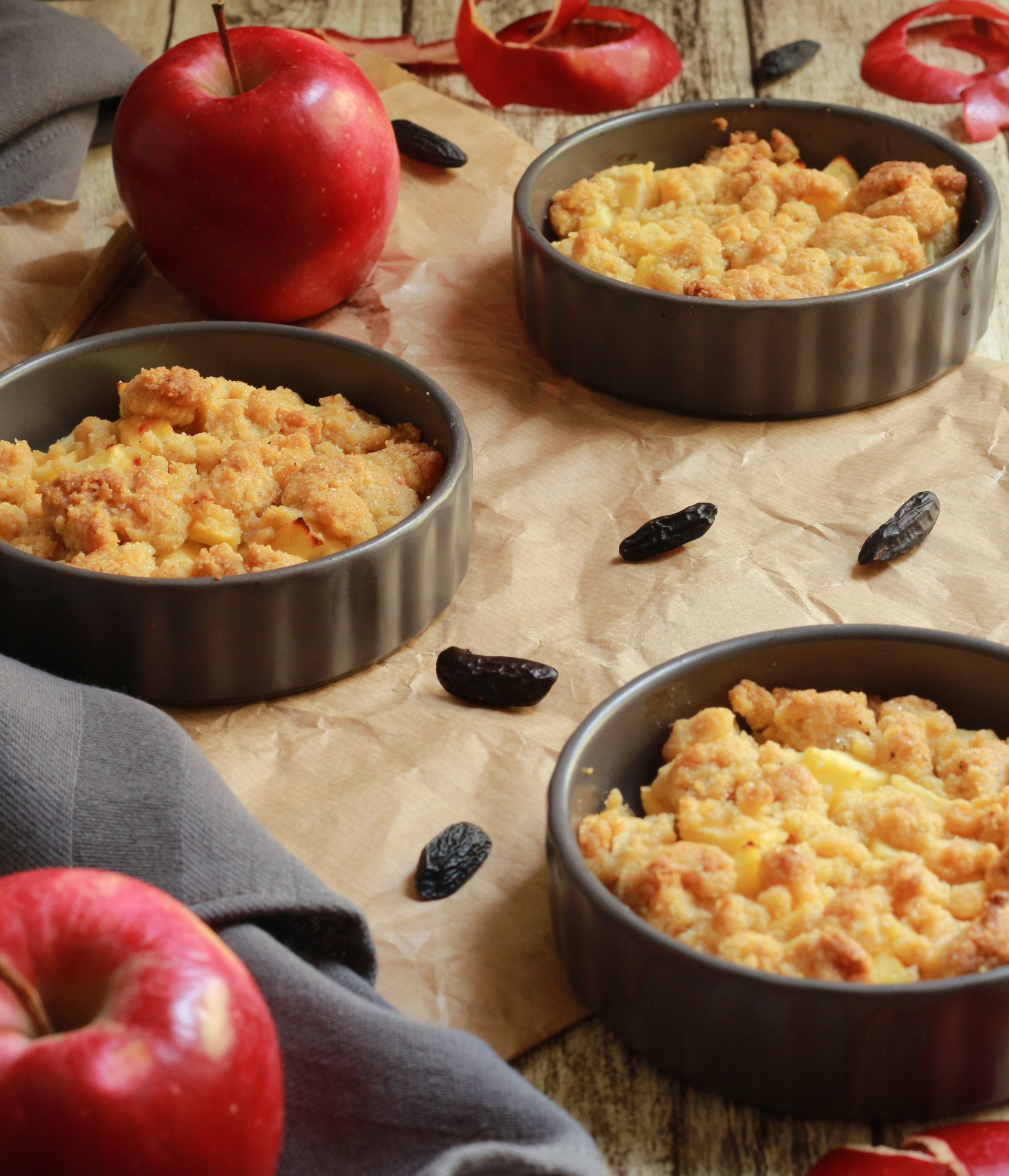 Crumble aux pommes et fève tonka