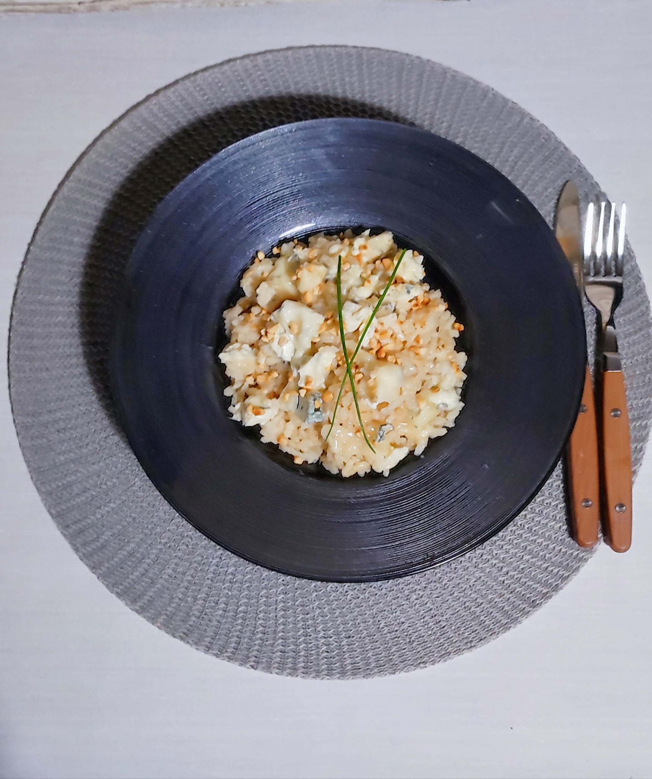 Risotto au gorgonzola et noisettes