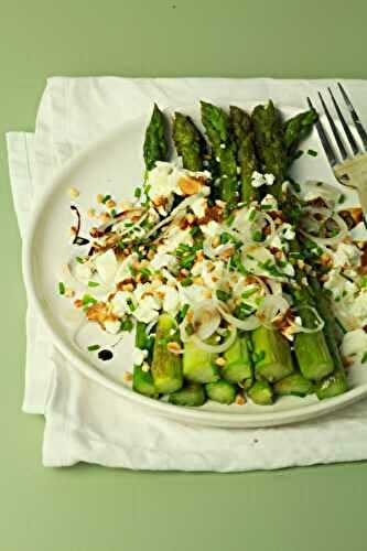 Salade d'asperges vertes d'Alsace tièdes et féta