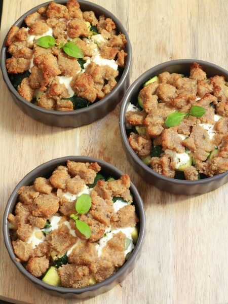 Crumble de courgette et chèvre frais