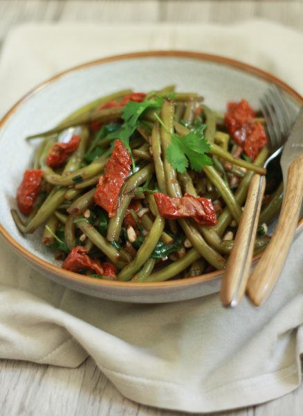 Salade de haricots verts et tomates confites