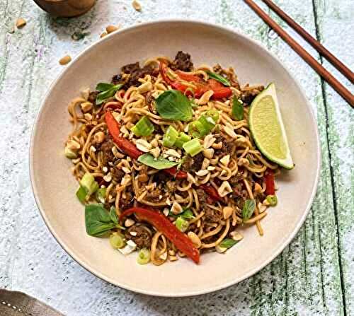 Pad thaï au boeuf et légumes