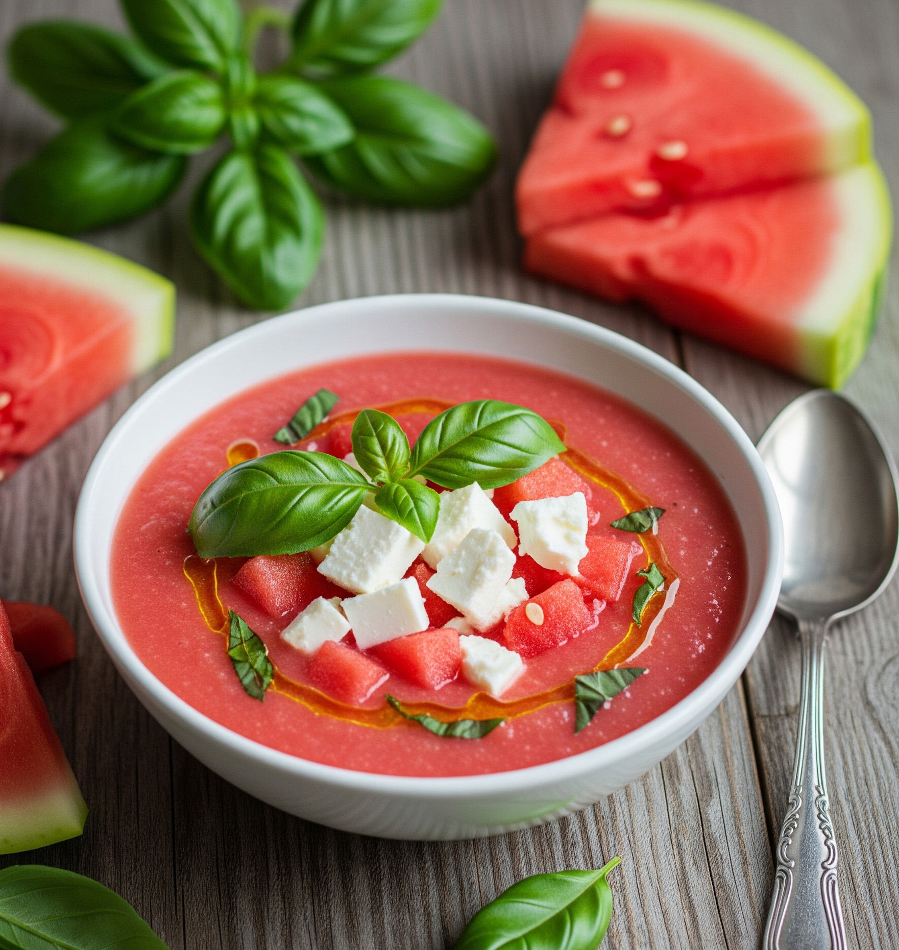 Gaspacho de pastèque à la féta