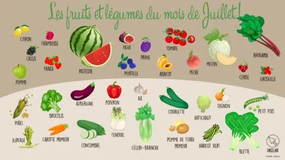 Produits de saison en juillet