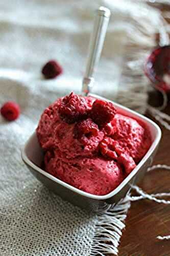 Sorbet à la framboise et menthe poivrée