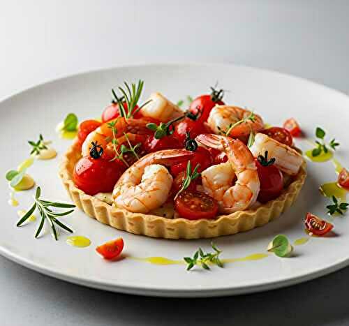 Tarte aux tomates cerises et gambas