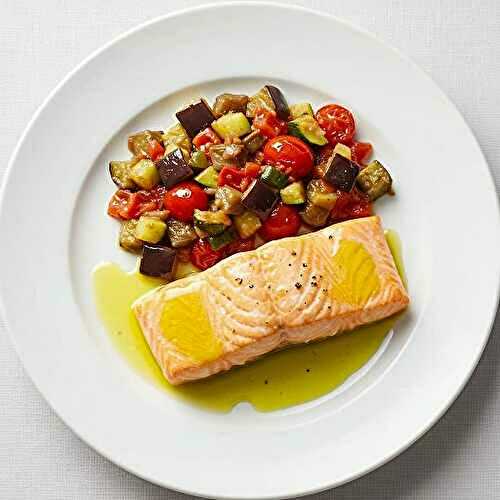 Saumon poché à l’huile d’olive