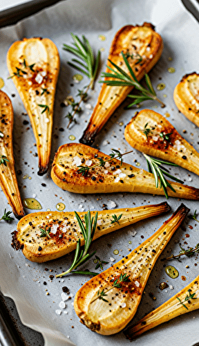 Panais rôtis au thym et au romarin