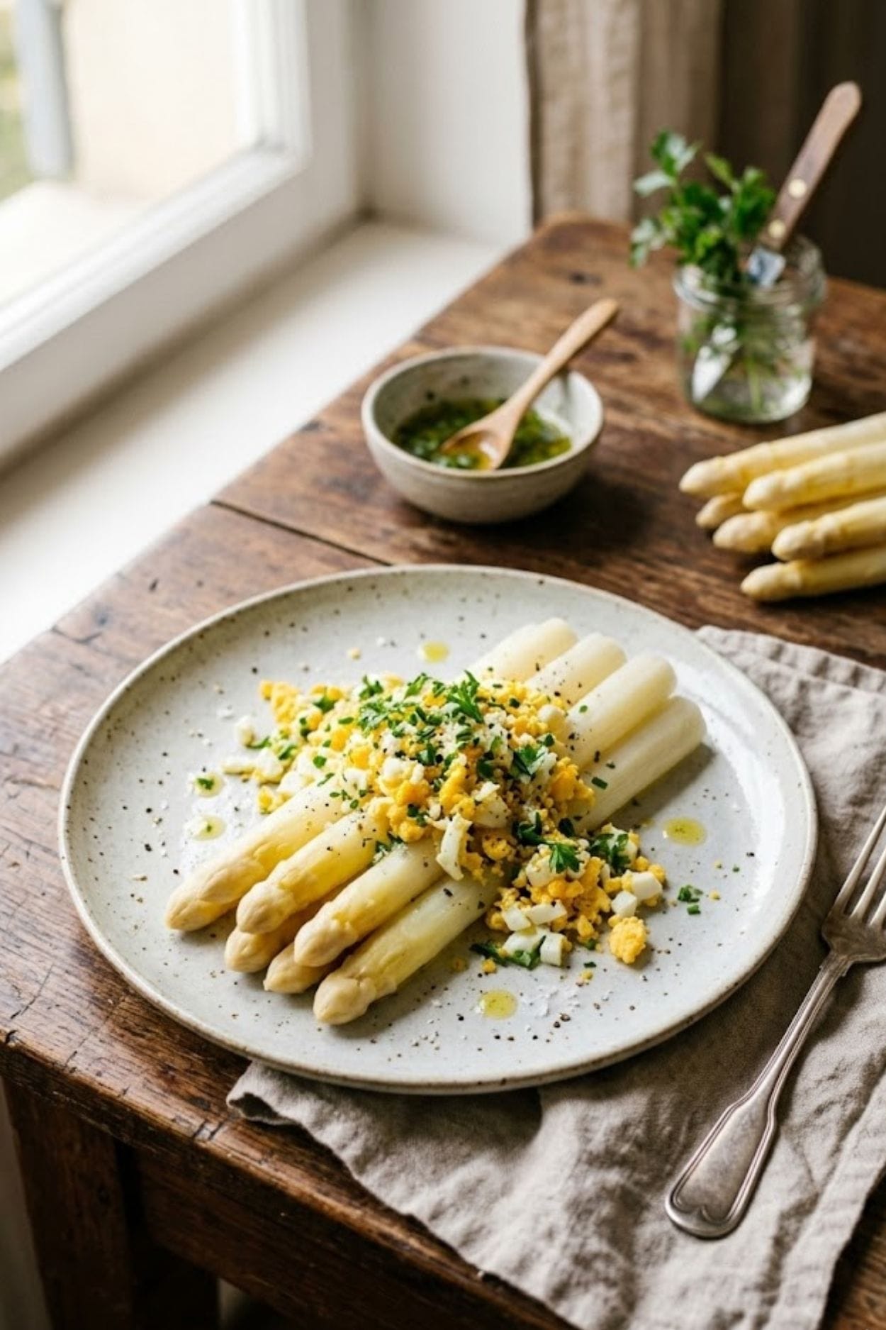 Asperges blanches oeuf mimosa : le secret d'une cuisson fondante