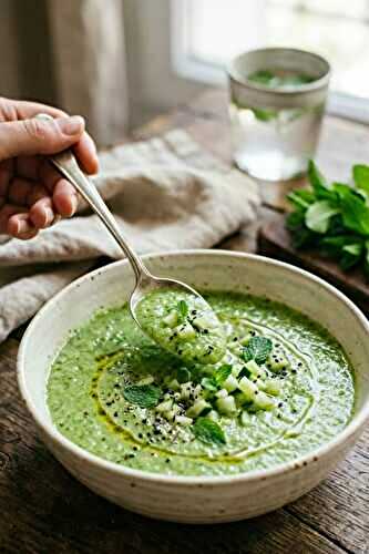 Gaspacho de concombre à la menthe