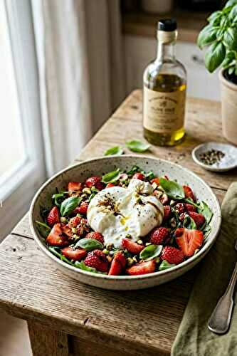 Salade de fraises et burrata : le secret inratable pour une entrée bluffante et ultra-fraîche