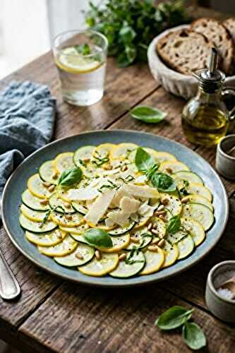 Carpaccio de courgettes au parmesan : comment transformer un légume simple en entrée gastronomique