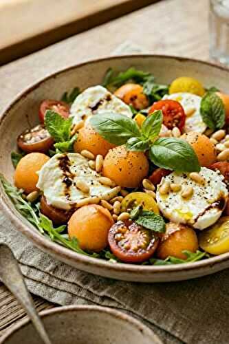 Salade de melon et mozzarella di bufala