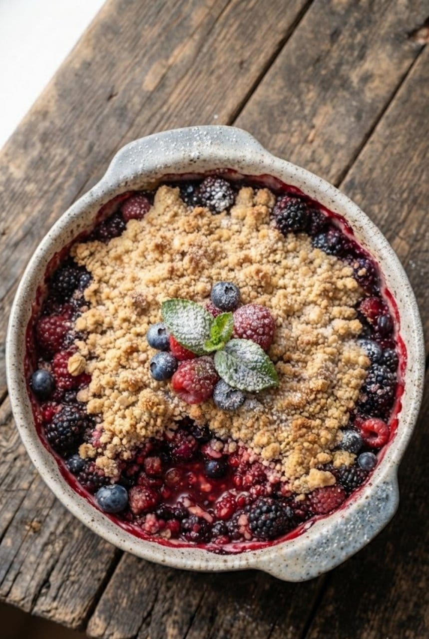 Crumble aux fruits rouges