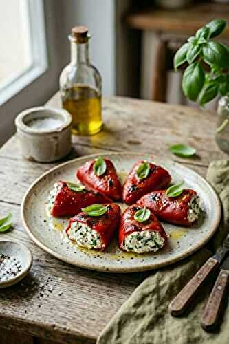 Piquillos farcis au chèvre et basilic