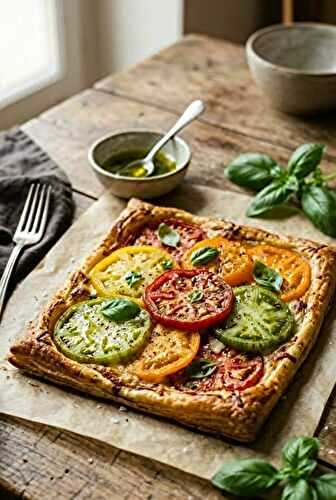 Tarte fine de tomates anciennes & huile de vanille : l'astuce de chef pour un goût unique
