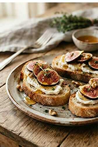 Bruschetta aux figues, chèvre et miel