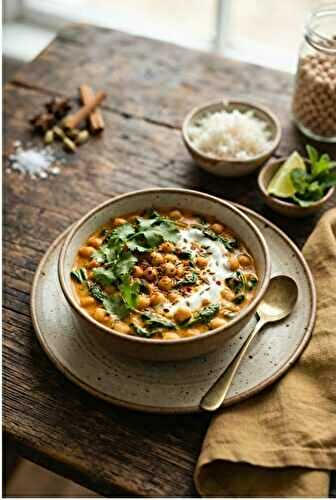 Curry express pois chiches et épinards