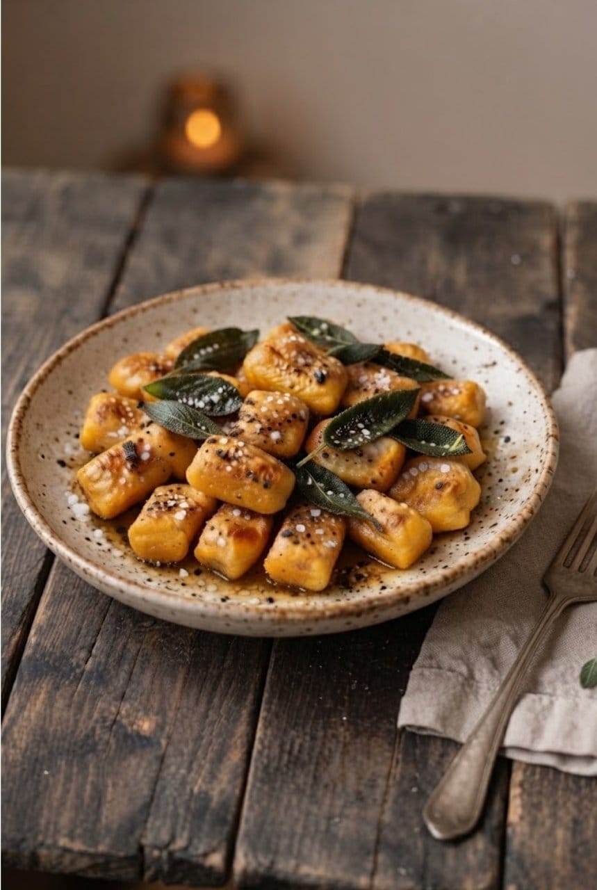 Gnocchis maison au potimarron et à la sauge