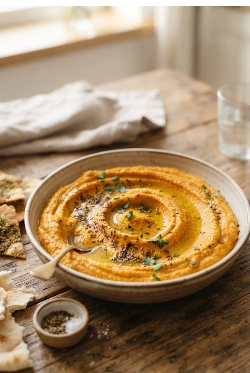 Houmous de carottes rôties au cumin : l'alternative saine et colorée pour vos apéros
