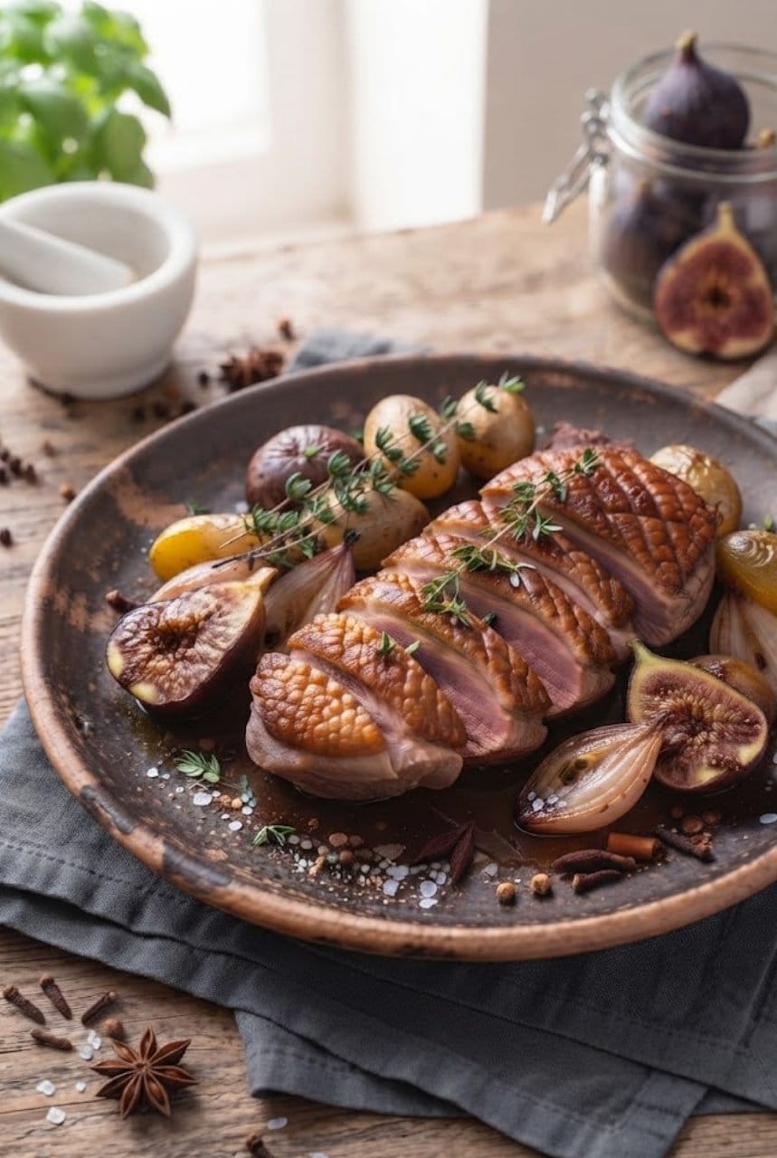 Magret de canard aux figues et 4 épices