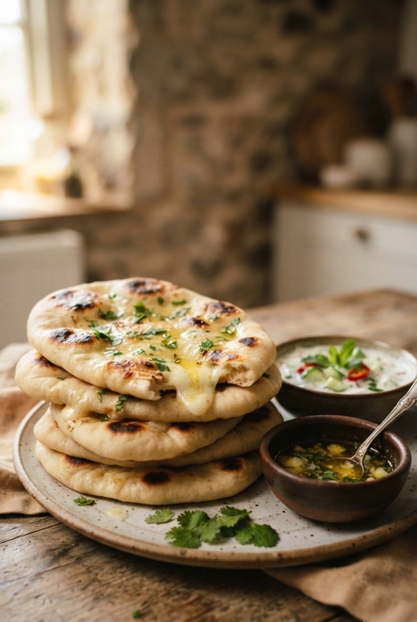 Naans au fromage ultra moelleux