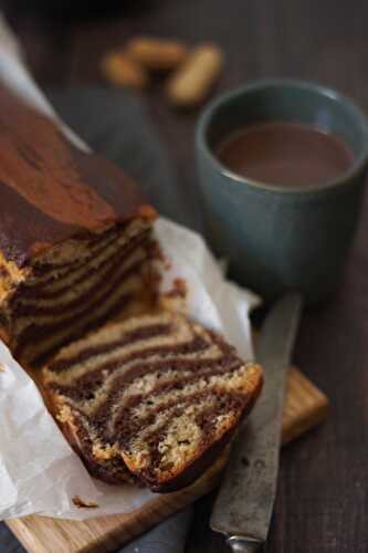 Marbré chocolat cacahuète vegan, sans oeuf, sans lactose