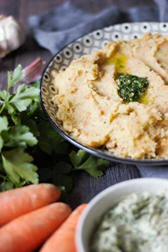 Purée de légumes et « beurre » persillade