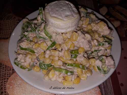 Salade de thon au maïs - gros piment à la mayonnaise