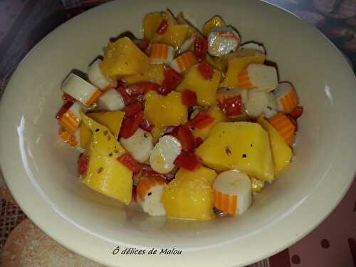 Salade mangue au surimi/poivron