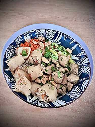 Bò bún vietnamien au poulet & nems