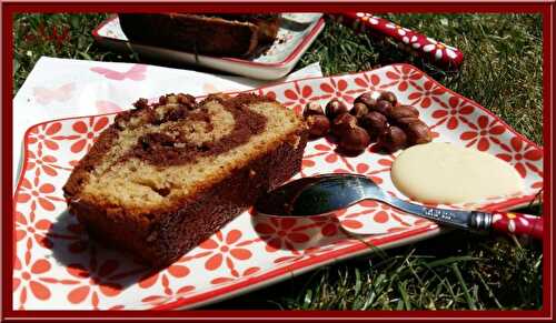 Cake marbré chocolat noisette