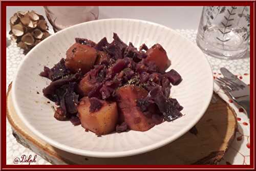 Chou rouge, pommes de terre et lardons au Cookéo