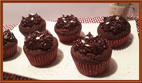 Cupcakes au chocolat et ganache choco-marron