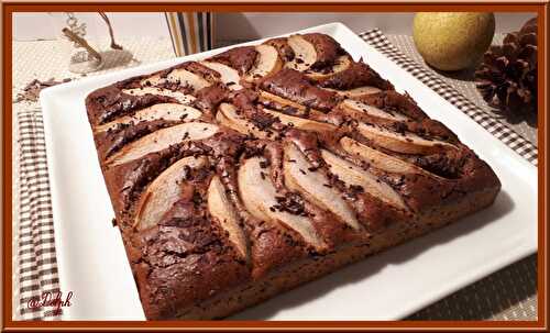 Gâteau aux poires noisettes et chocolat