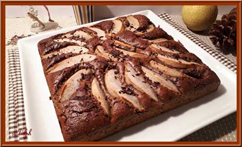 Gâteau aux poires noisettes et chocolat